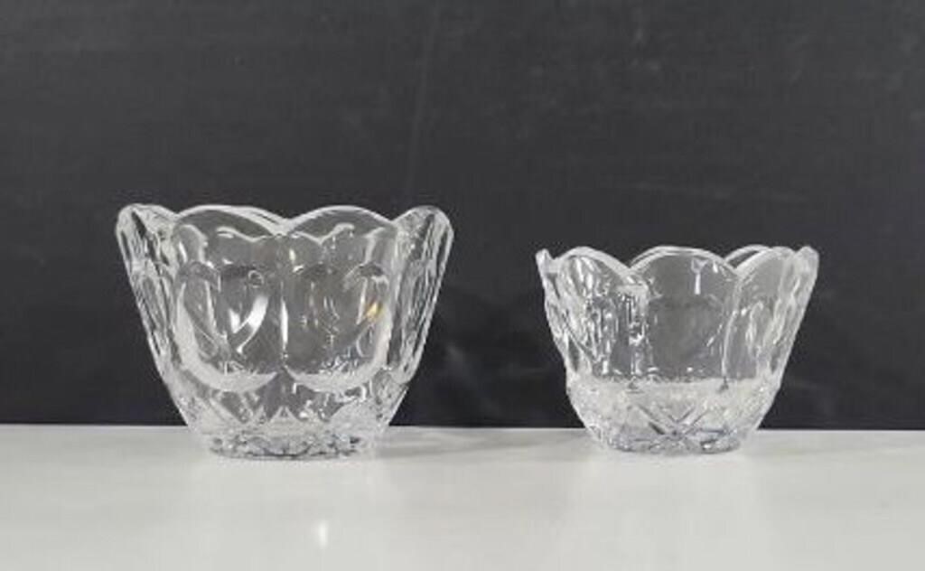 Vintage Crystal Heart Bowls