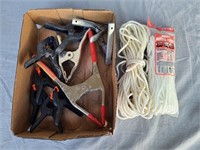 Spring clamps and nylon rope