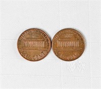 (2) 1974 US PENNIES S San Francisco & No Mint Mark