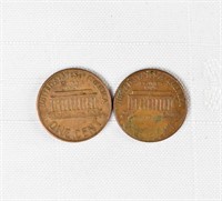 (2) 1963 US PENNIES DENVER D MINT & NO D