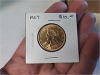 1907 Liberty Head US Gold Coin $10