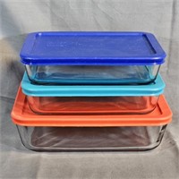 Glass Baking Dishes w/Covers (3)