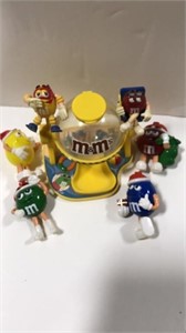 M& M dispenser and misc toys (x9)