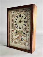 Vintage Cross Stitch Wall Clock