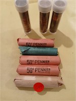 6 Rolls Lincoln & Wheat Cents
