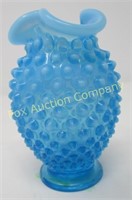 Hobnail - Small  Vase - 3 1/2" - Fluted - Blue