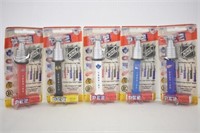 5 NHL PEZ DISPENSERS - SEALED IN PACKAGE