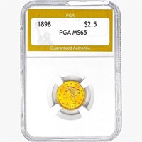 1898 $2.50 Gold Quarter Eagle PGA MS65