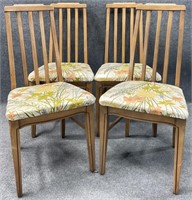 4 Vintage Slat Back Dining Chairs