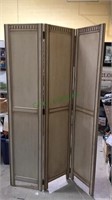 Beautiful three panel wooden room divider - each