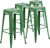Flash Furniture Lily 4 Pack 30" Backless Green