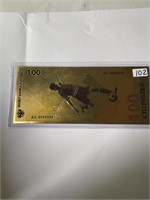 Rare 24 kt Gold 2018 RUSSIA $100 Type 5  FIFA WORl