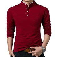 L  Sz L HAOMEILI Mens Casual Slim Fit Shirts Pure