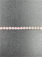 Rose Gold White Sapphire Tennis Bracelet 7 In.