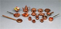 17pc. Dollhouse Miniature Copper Cookware