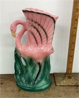 Ceramic flamingo vase