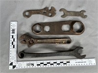 Lot five (5) assorted wrenches