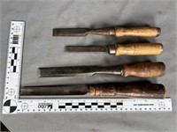 Three (3) chisels and one (1) gouge