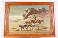 John Stanford Western painting - Cowboy & Cows