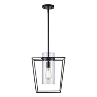 Monteaux Lighting 12 in. 1-Light Black Pendant Lig