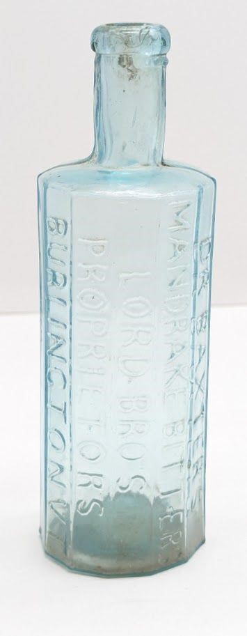 1865 Dr Baxter's Mandrake Bitter Glass Bottle
