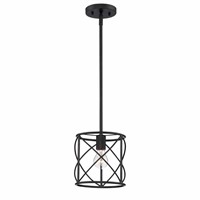 Hastings 1-Light Satin Bronze Industrial Caged Dru