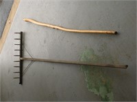 Wood Rake 77 Inches & Walking Stick