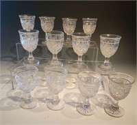 set of 12 clear wine