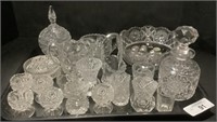 Clear Cut/Pressed Glass, Salts, Toothpick Holders.