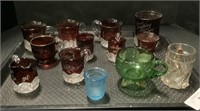 Early 1900’s Ruby Flash Glass Souvenir Mugs.