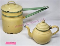 Enamel Double Boiler & Teapot