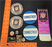UCONN Buttons and Pin Lot No Backs