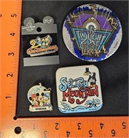 Disney Pins & Buttons Splash Mtn, Tower of Terror
