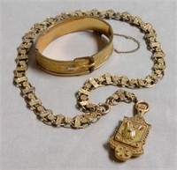 Victorian Book Chain Necklace and Bracelet.