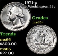 1971-p Washington Quarter 25c Grades GEM+ Unc