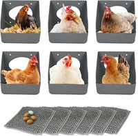 Chicken Nesting Box  Coop Nest (Grey 6-Pack)