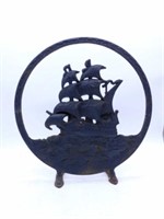 Cast Iron Sailing Ship Doorstop.