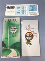 Maine road map & other items