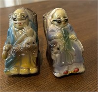 Vintage Old Folks in Rocking Chairs S&P Shakers