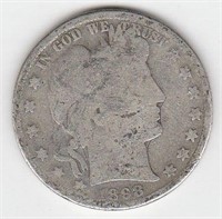 1898 90% Silver US Barber Half Dollar