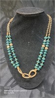 Beautiful green glass beads necklace