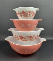 Pyrex Gooseberry Pink Cinderella Mixing Bowls Set