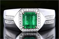 1.5ct Natural Emerald 18Kt Gold Ring