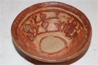 PRE COLUMBIAN BOWL WITH FIGURAL DESIGNS, 1 3/4"