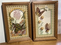 2 Framed Butterfly Prints