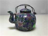 Antique Chinese Cloisonné on Copper Teapot