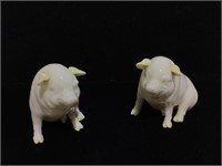 Belleek Porcelain Pig Figurines