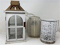 Shabby Chic White Lanterns Luminaria