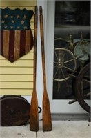 Pair of Varnished Boat Oars.