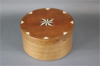Round, Inlaid Wood Ditty Box